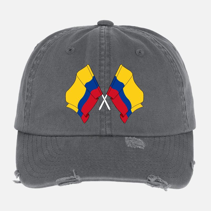 Flag Columbia crossed Flexfit Vintage Destroyed Cap