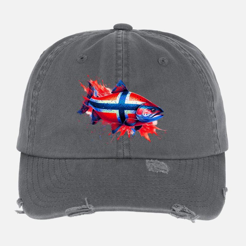 Norwegian Salmon Flexfit Vintage Destroyed Cap
