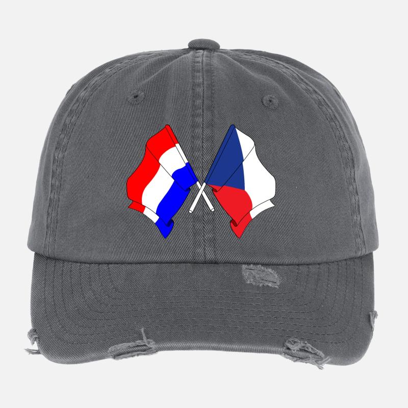 Drapeau des Pays-Bas, République tchèque Casquette vintage effet usé Flexfit