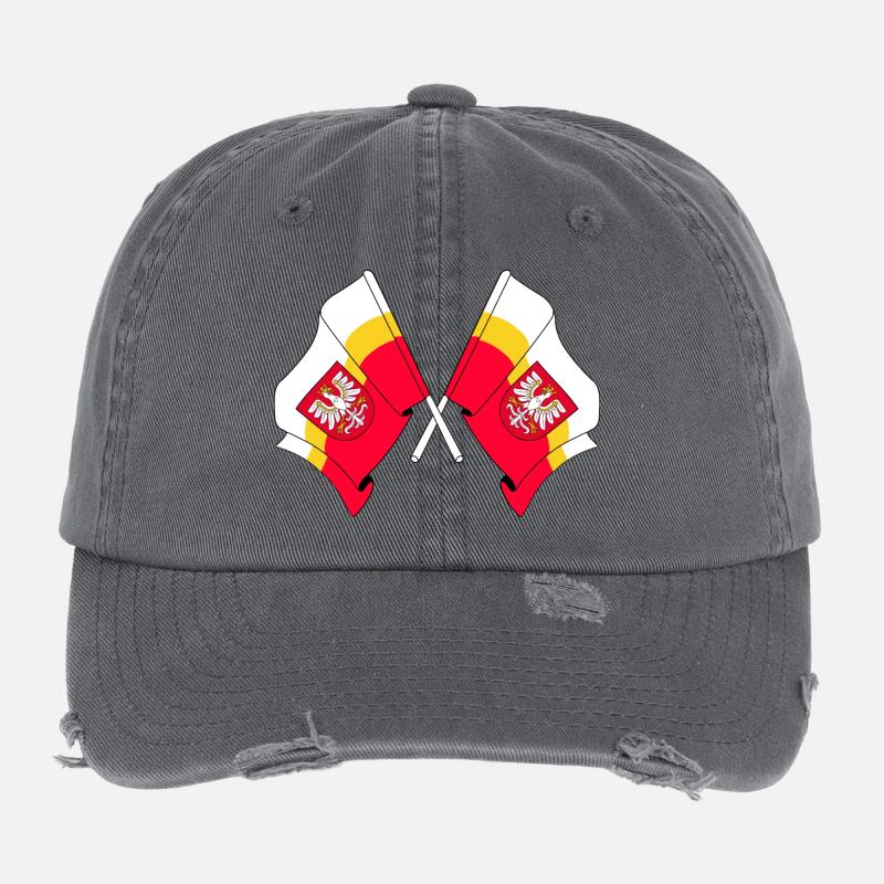 Deux drapeaux Petite Pologne Casquette vintage effet usé Flexfit