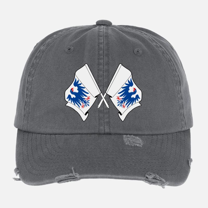 Drapeaux Värmland croisés – Suède Casquette vintage effet usé Flexfit