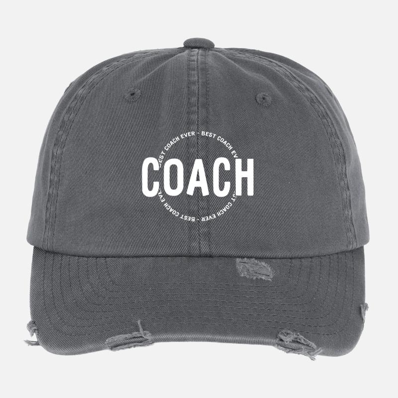 Best Coach Ever - Trainer - Training Flexfit Vintage Destroyed Cap