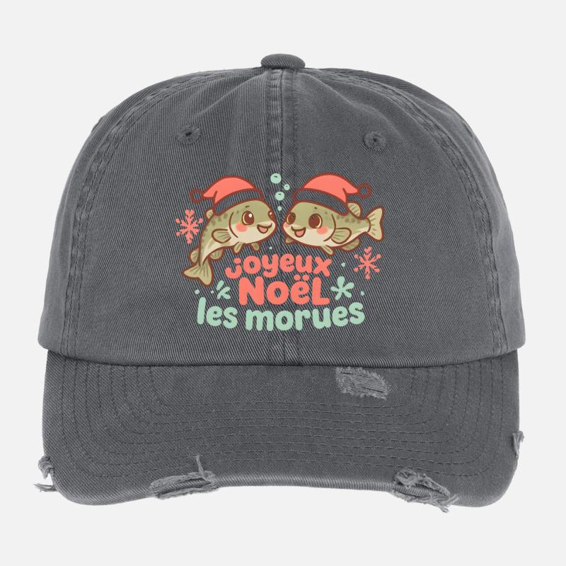 Morues de Noël rigolotes Casquette vintage effet usé Flexfit