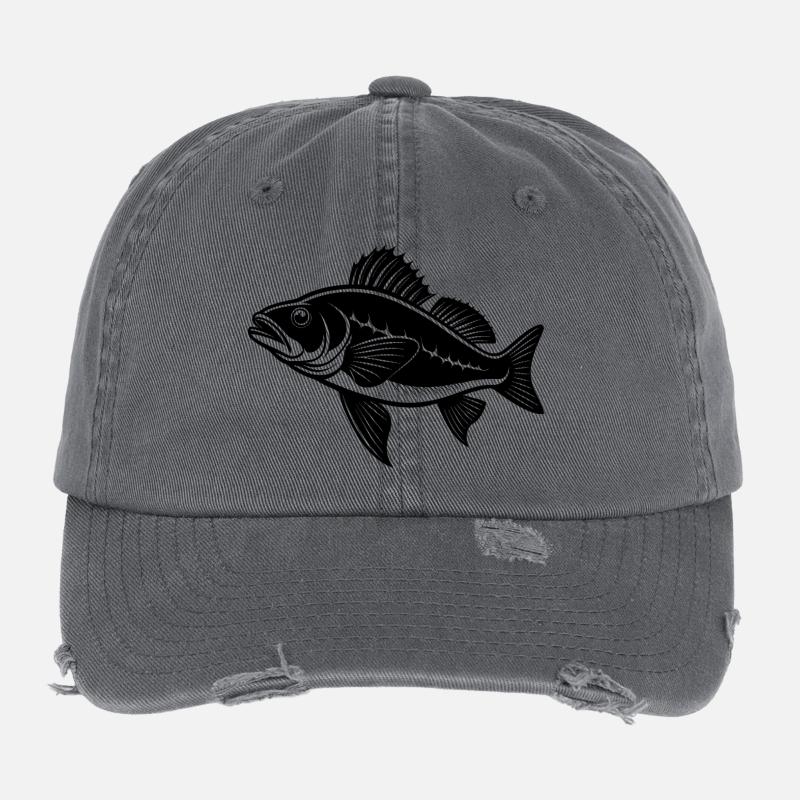 Walleye fish Flexfit Vintage Destroyed Cap