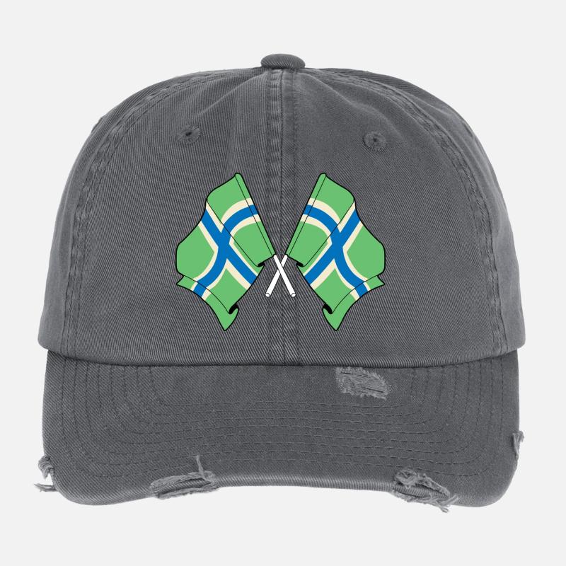 Crossed Flags Gloucestershire Flexfit Vintage Destroyed Cap