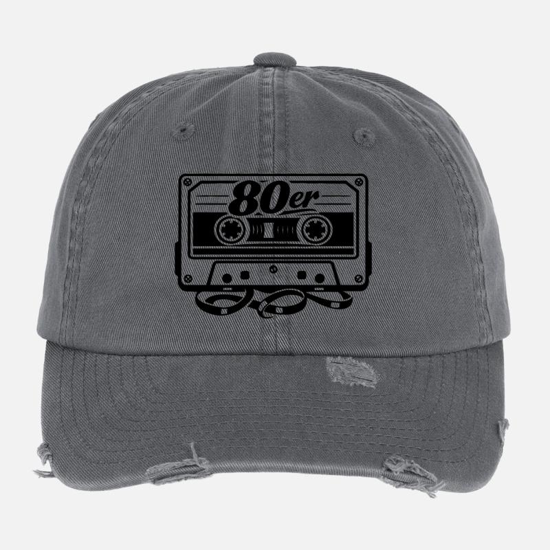 80s Cassette Retro Flexfit Vintage Destroyed Cap