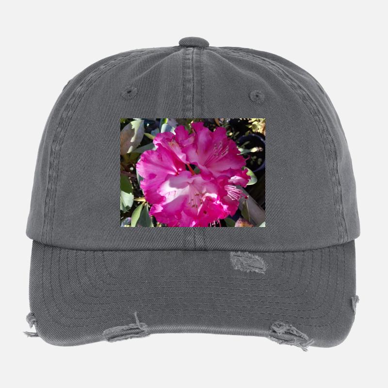 Fuchsia azalea in full bloom Flexfit Vintage Destroyed Cap