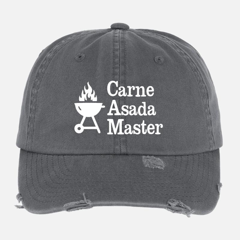 Carne asada master- BBQ and Grill Gifts Flexfit Vintage Destroyed Cap