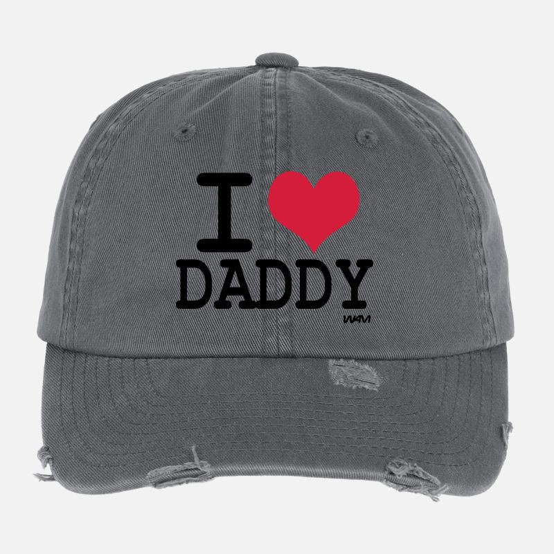 i love daddy by wam Flexfit Vintage Destroyed Cap