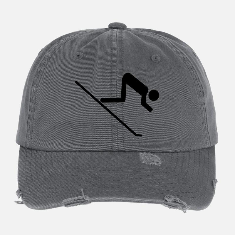 ski-run icon Flexfit Vintage Destroyed Cap