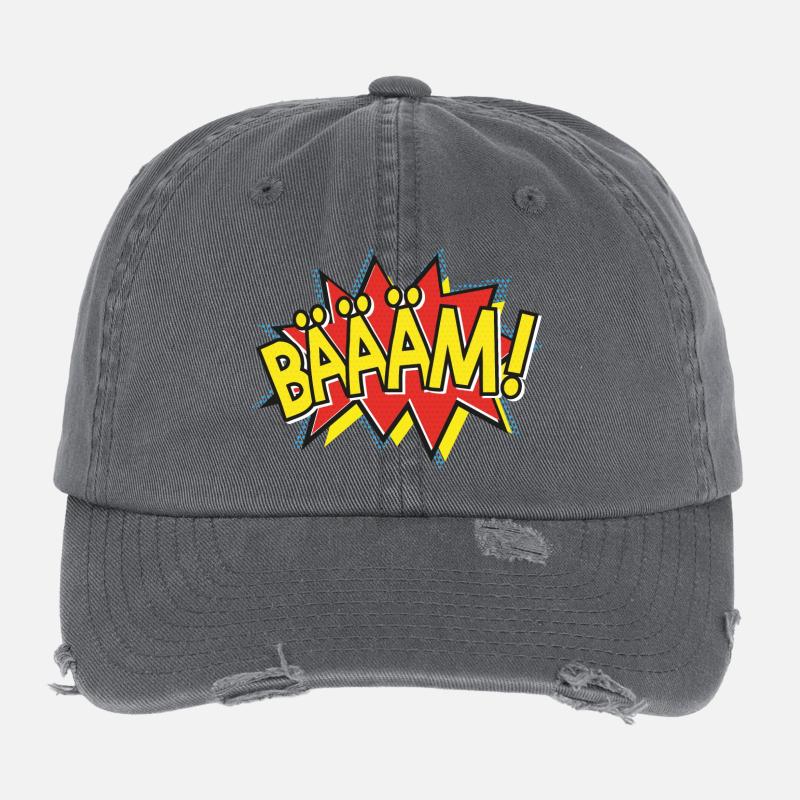 BÄÄÄM Comic Strip Action Bubble - Pop-Art Style Flexfit Vintage Destroyed Cap
