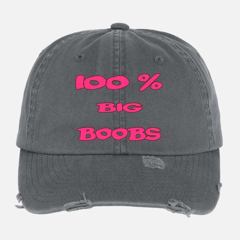 100 % big boobs Flexfit Vintage Destroyed Cap