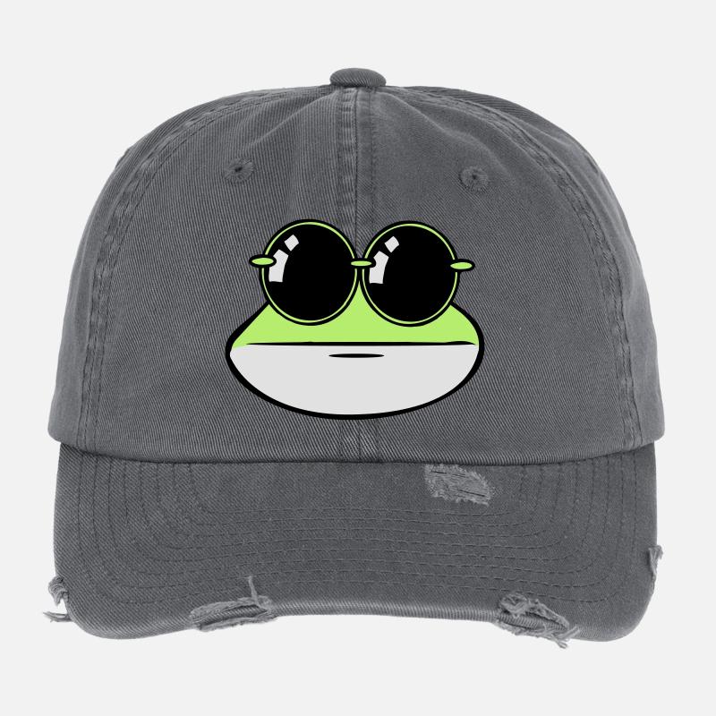 Lunettes de soleil drôles de grenouille Casquette vintage effet usé Flexfit