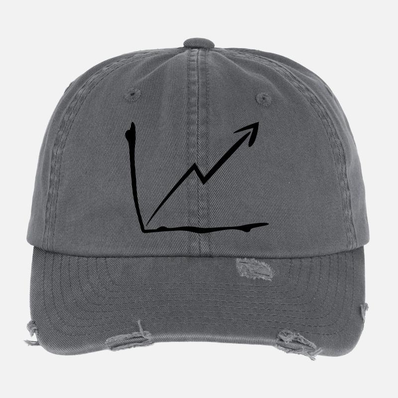 arrow profit chart upward high line Flexfit Vintage Destroyed Cap