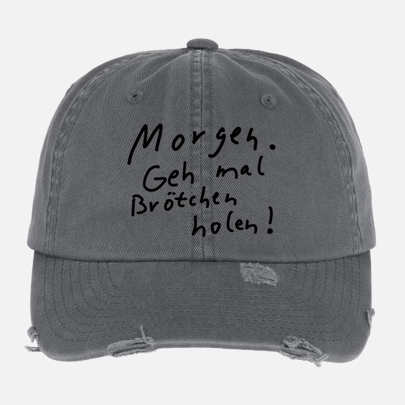 Brötchen holen Azubi Stift Lehrling Geselle Bau Flexfit Vintage Destroyed Cap