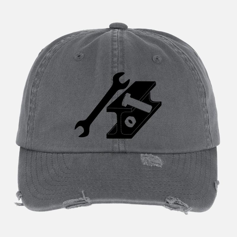 Stahlträger mit Schraube und Mutter Flexfit Vintage Destroyed Cap