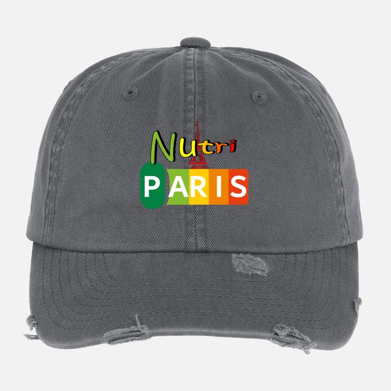 Nutri Paris - Flexfit Vintage Destroyed Cap - dark grey