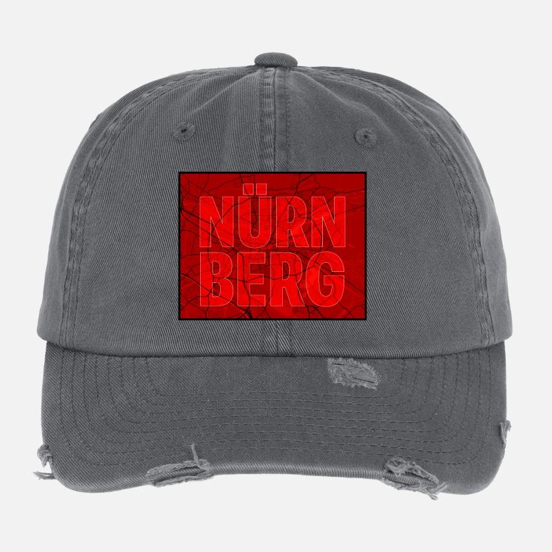 Nuremberg Contours Red Flexfit Vintage Destroyed Cap