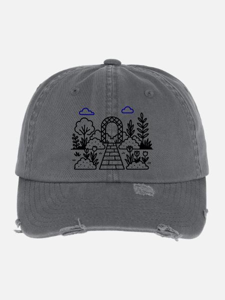 Garden Nursery Logo - Flexfit Vintage Destroyed Cap - dark grey - Front