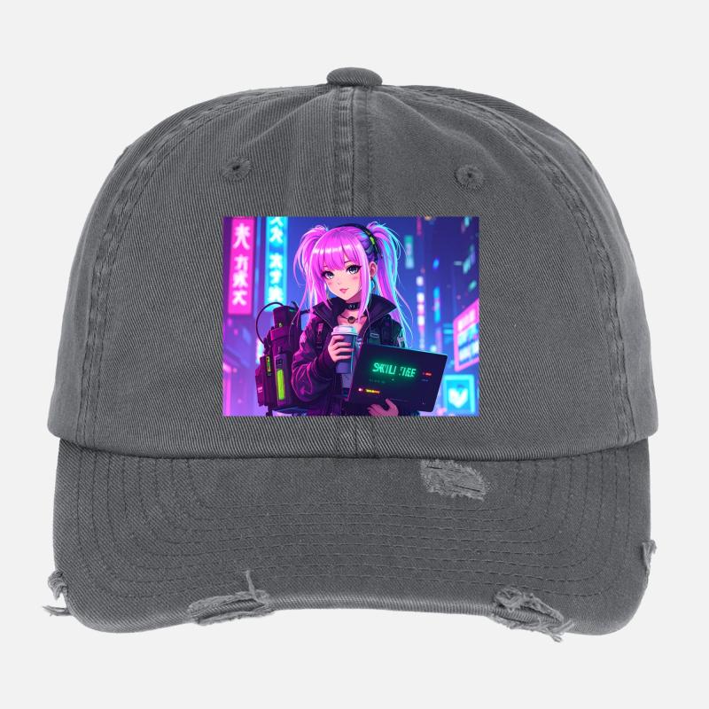 Pink Coder Girl – Skill: cute & stylisch Flexfit Vintage Destroyed Cap