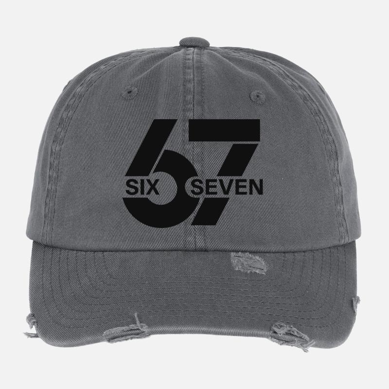 Six Seven Meme Flexfit Vintage Destroyed Cap