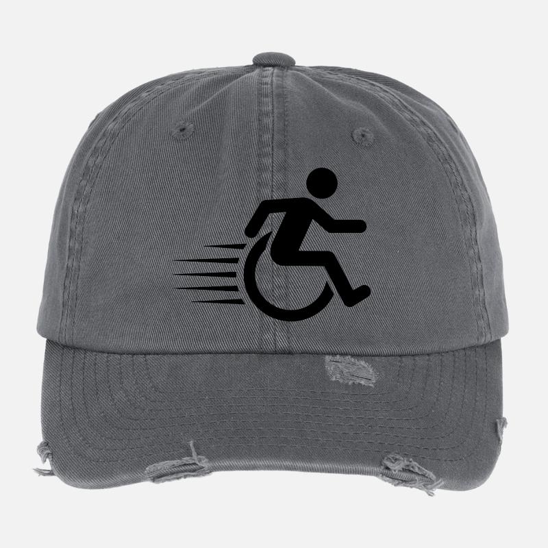 Rollstuhlfahrer unterwegs # Flexfit Vintage Destroyed Cap