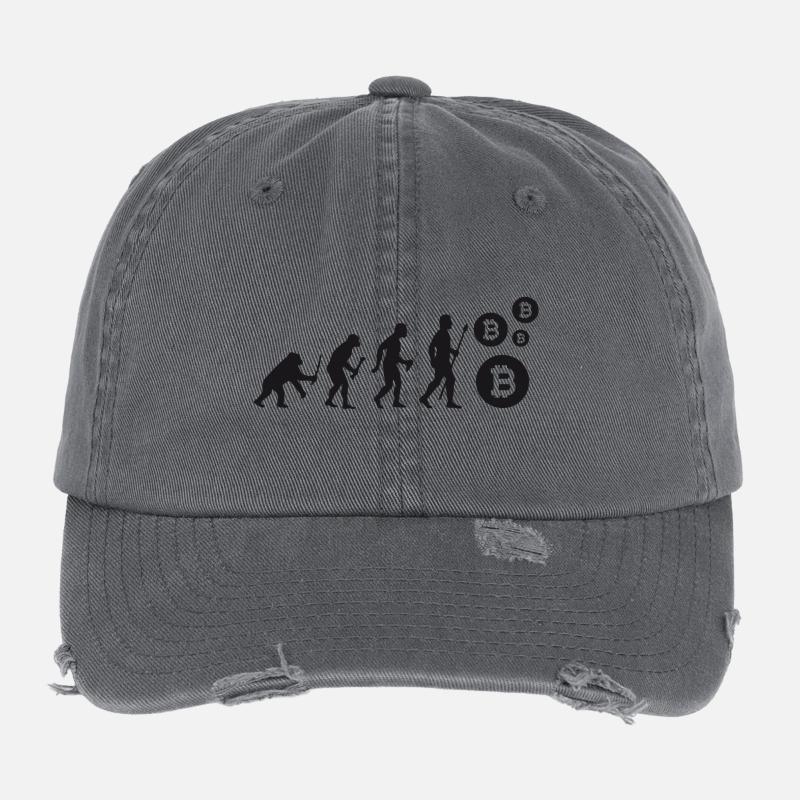 Evolution peu Bitcoin Coin shirt Casquette vintage effet usé Flexfit