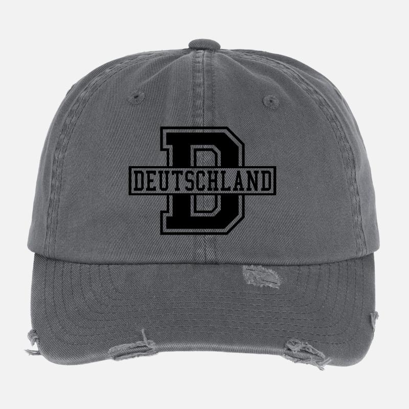 Germany D College Style Flexfit Vintage Destroyed Cap