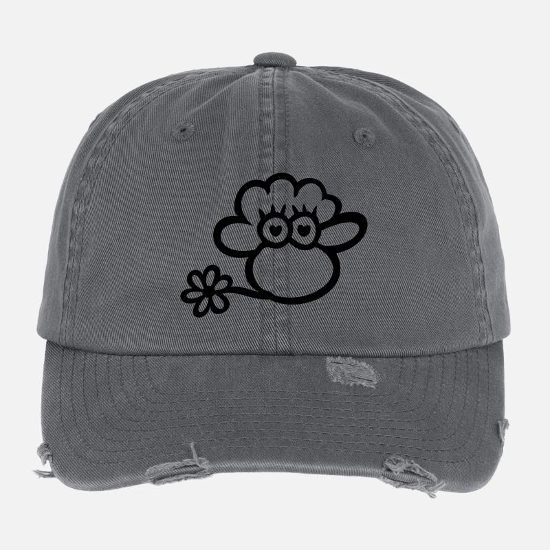 verliebtes Schaf - Flexfit Vintage Destroyed Cap - Dunkelgrau