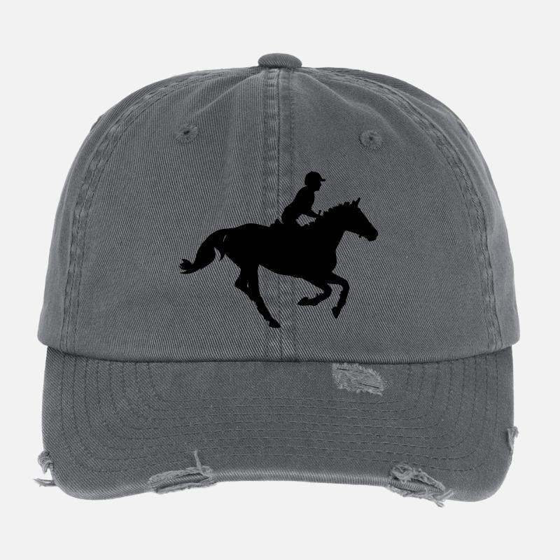 Horse sport Casquette vintage effet usé Flexfit