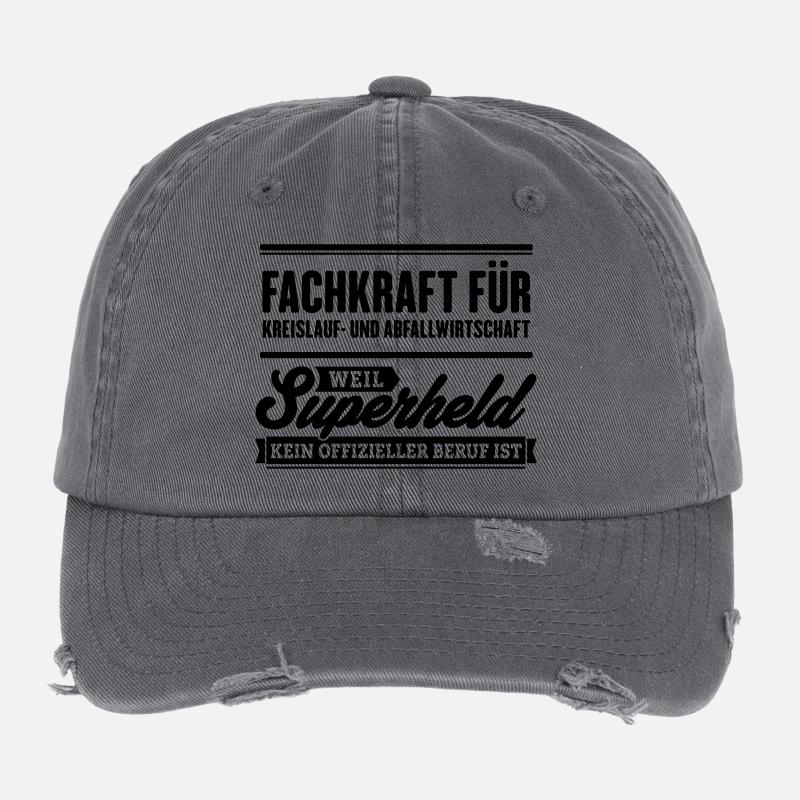Superheld Fachkraft Kreislauf und Abfallwirtschaft Flexfit Vintage Destroyed Cap