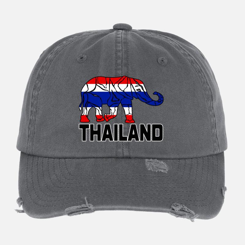 Thailand Elefant / Geschenk / Geschenkidee Flexfit Vintage Destroyed Cap