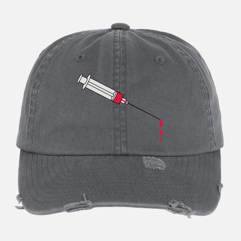 Blood Syringe Flexfit Vintage Destroyed Cap