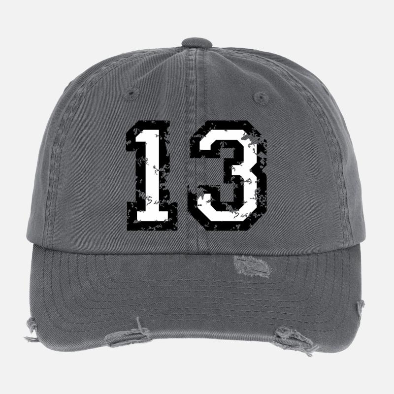 Le numéro treize - No. 13 (deux couleurs) blanc Casquette vintage effet usé Flexfit
