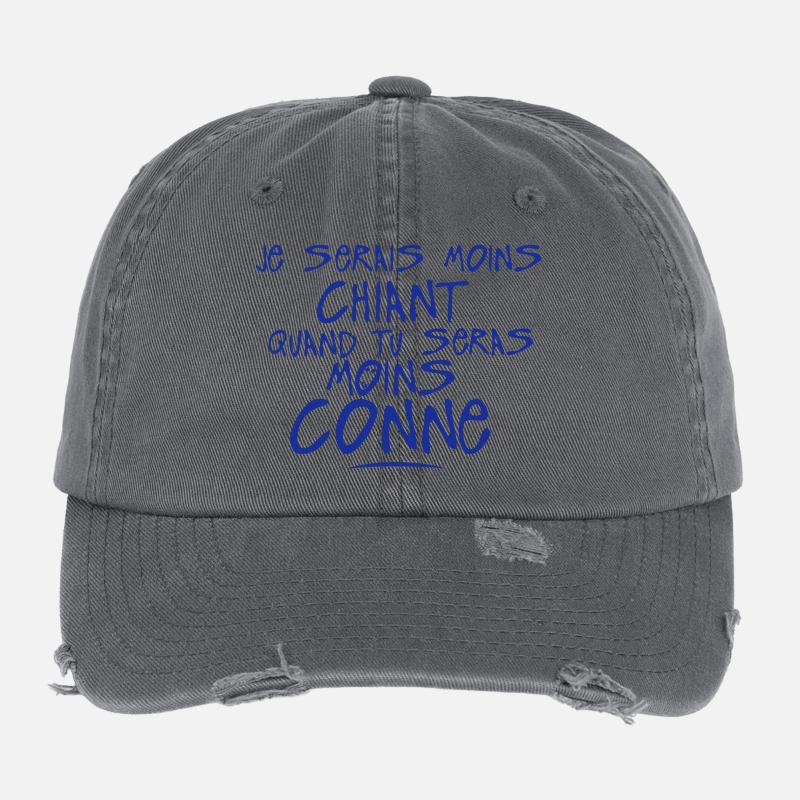 moins chiant seras conne citation Casquette vintage effet usé Flexfit