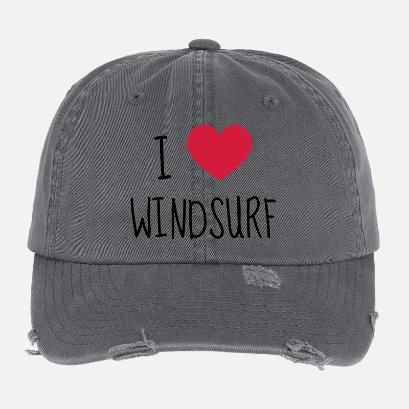 Windsurfing - Windsurfen - Planche à Voile - Sport Flexfit Vintage Destroyed Cap