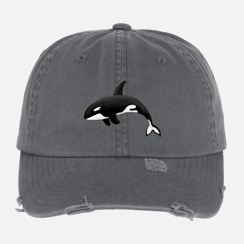 Orca Killerwal Schwertwal Orka Flexfit Vintage Destroyed Cap