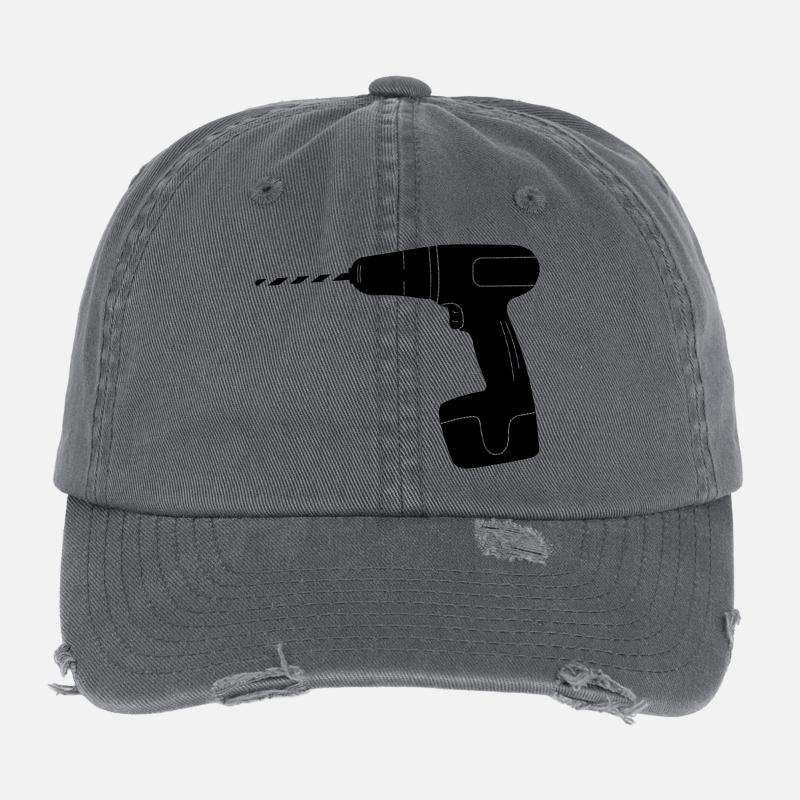 Logo de perceuse à outils Casquette vintage effet usé Flexfit
