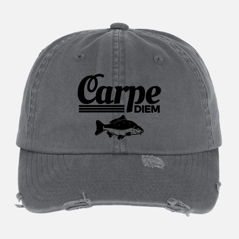 pêche, pêcheur, carpe Casquette vintage effet usé Flexfit