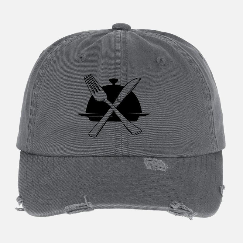 Bowl with knife and fork Flexfit Vintage Destroyed Cap