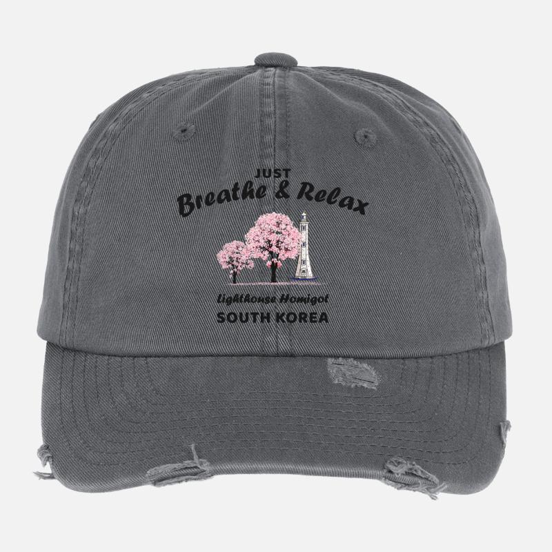 Corée du Sud, Relax, Phare de la péninsule d’Homigot Casquette vintage effet usé Flexfit