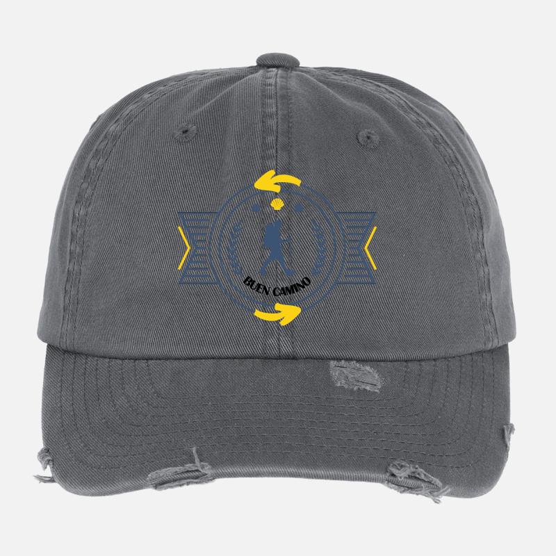 Santiago de Compostela Vintage-Abzeichen Flexfit Vintage Destroyed Cap
