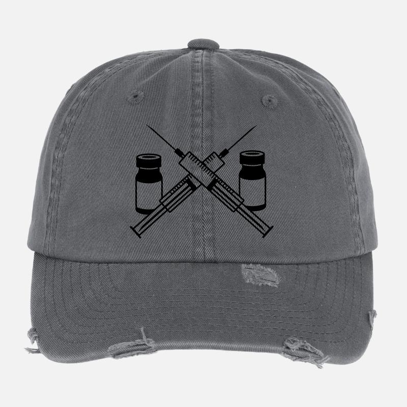 Deux seringues, deux bocaux Casquette vintage effet usé Flexfit