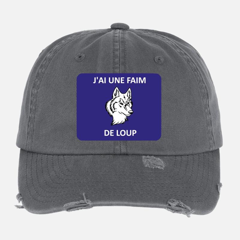 Ich bin hungrig wie ein Wolf Flexfit Vintage Destroyed Cap