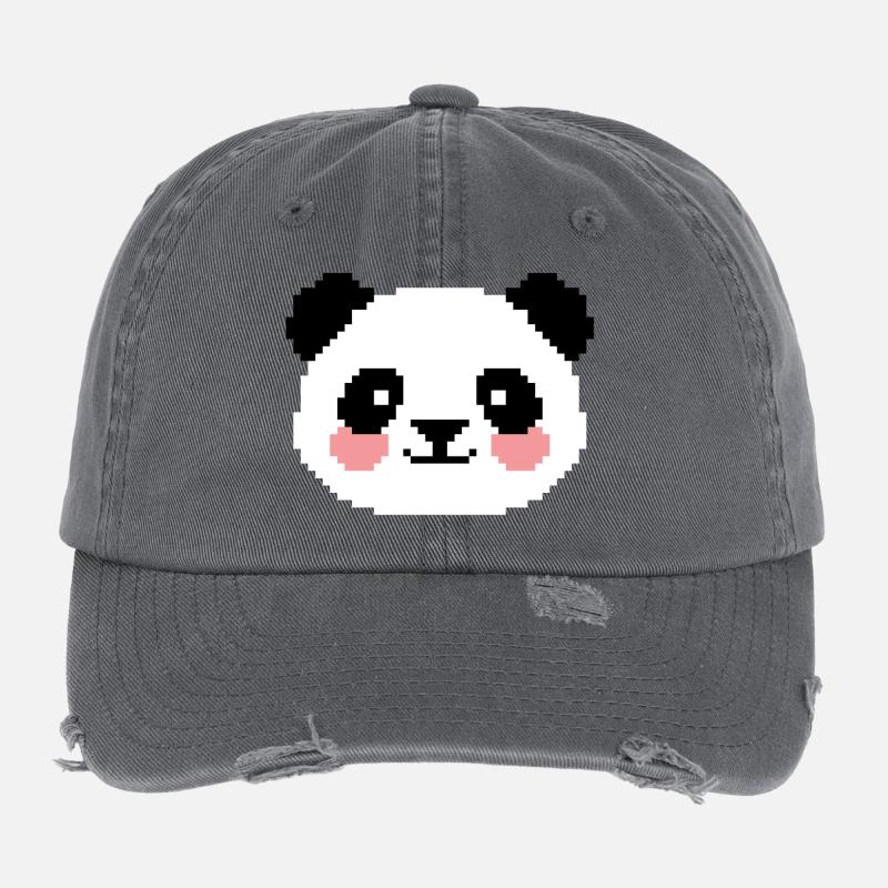 Panda 8 bits Casquette vintage effet usé Flexfit