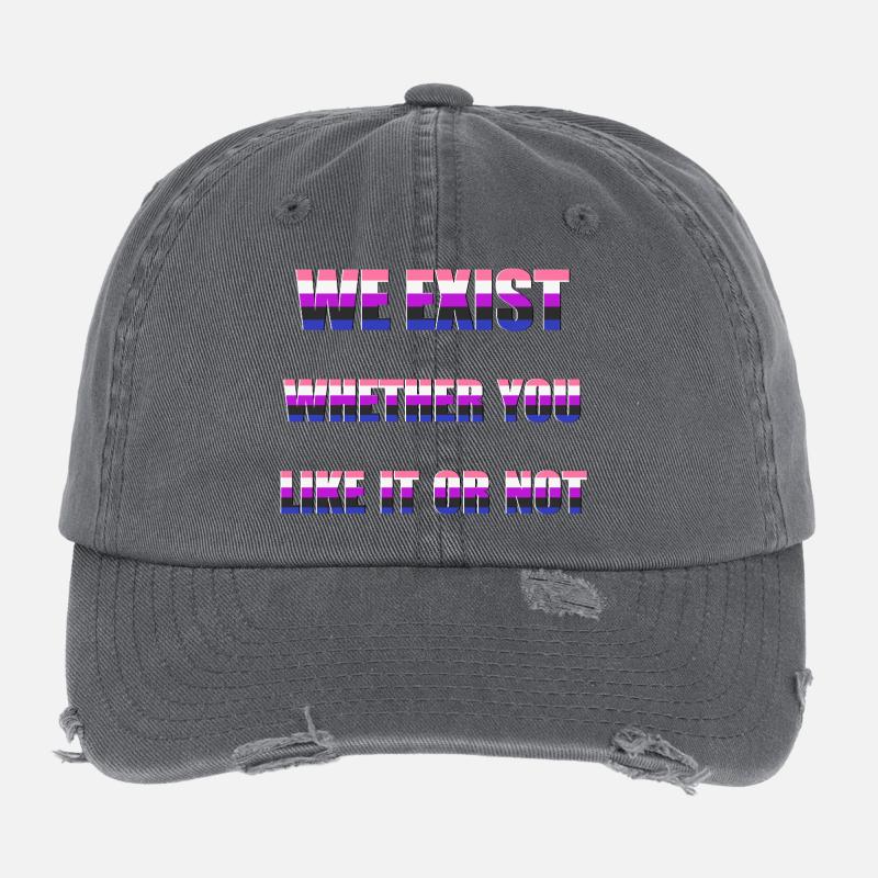 Nous existons - Genderfluid Flag Casquette vintage effet usé Flexfit