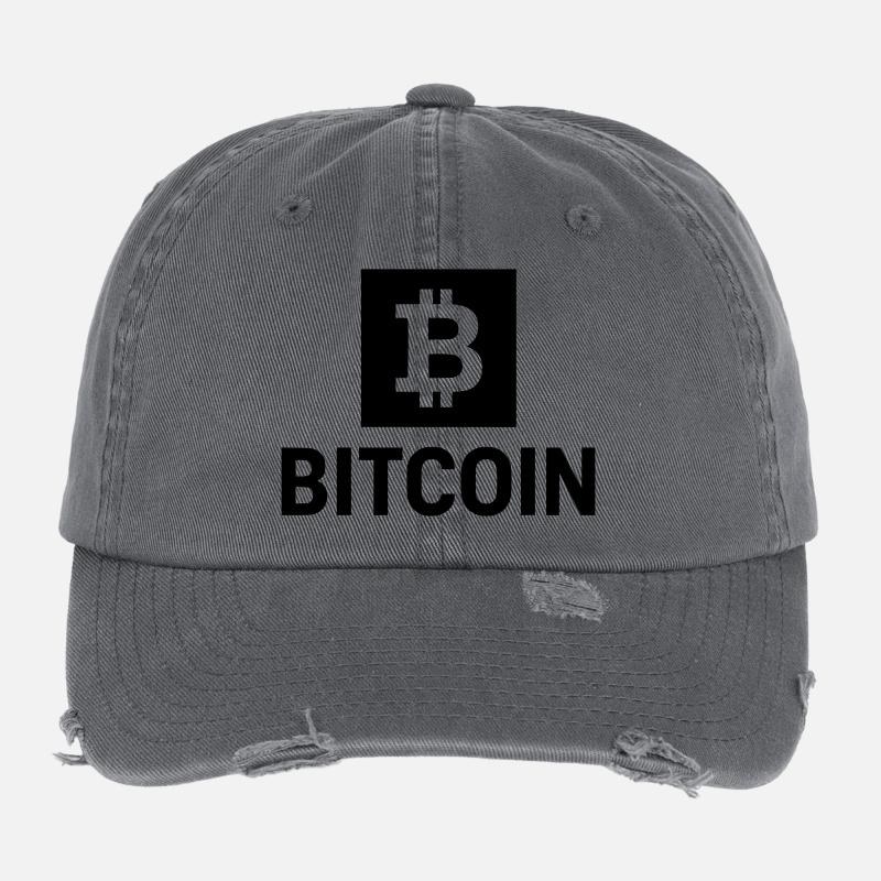 Bitcoin B Casquette vintage effet usé Flexfit
