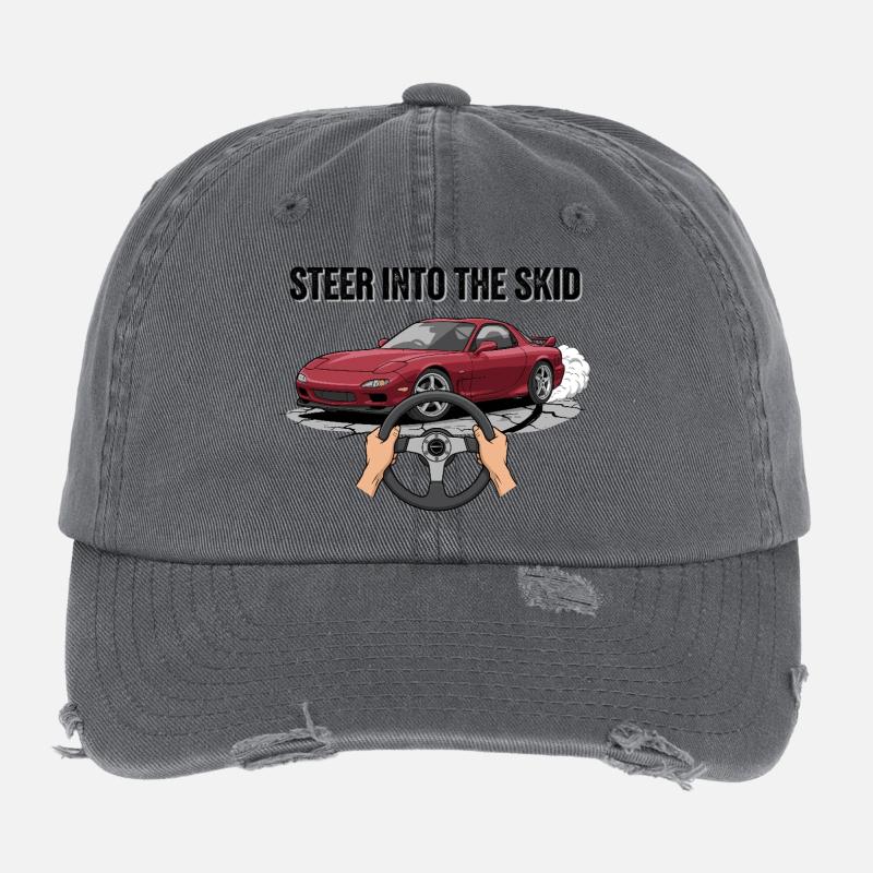Steer Into The Skid Flexfit Vintage Destroyed Cap