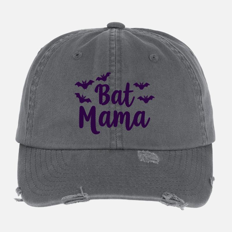 Bat Mama – Fledermaus Mutter Statement Flexfit Vintage Destroyed Cap