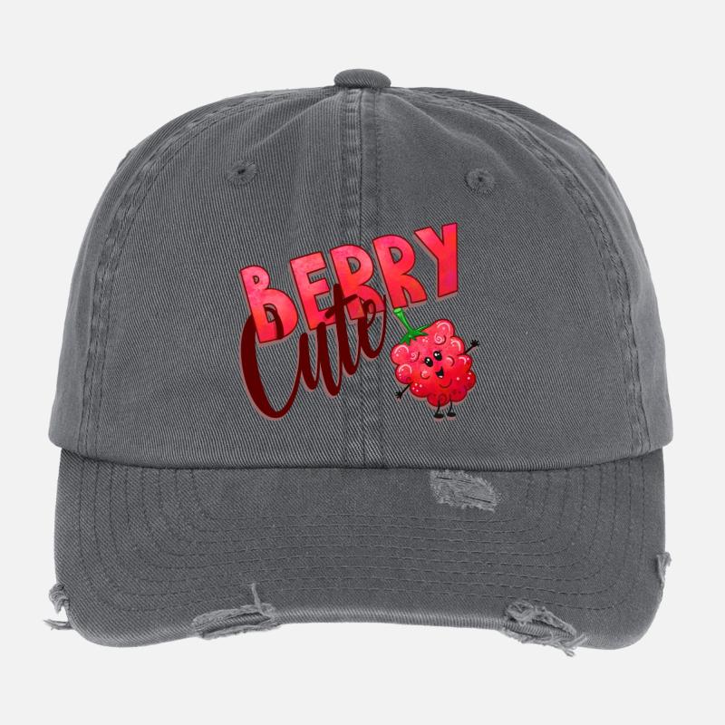 Berry Cute Raspberry Flexfit Vintage Destroyed Cap